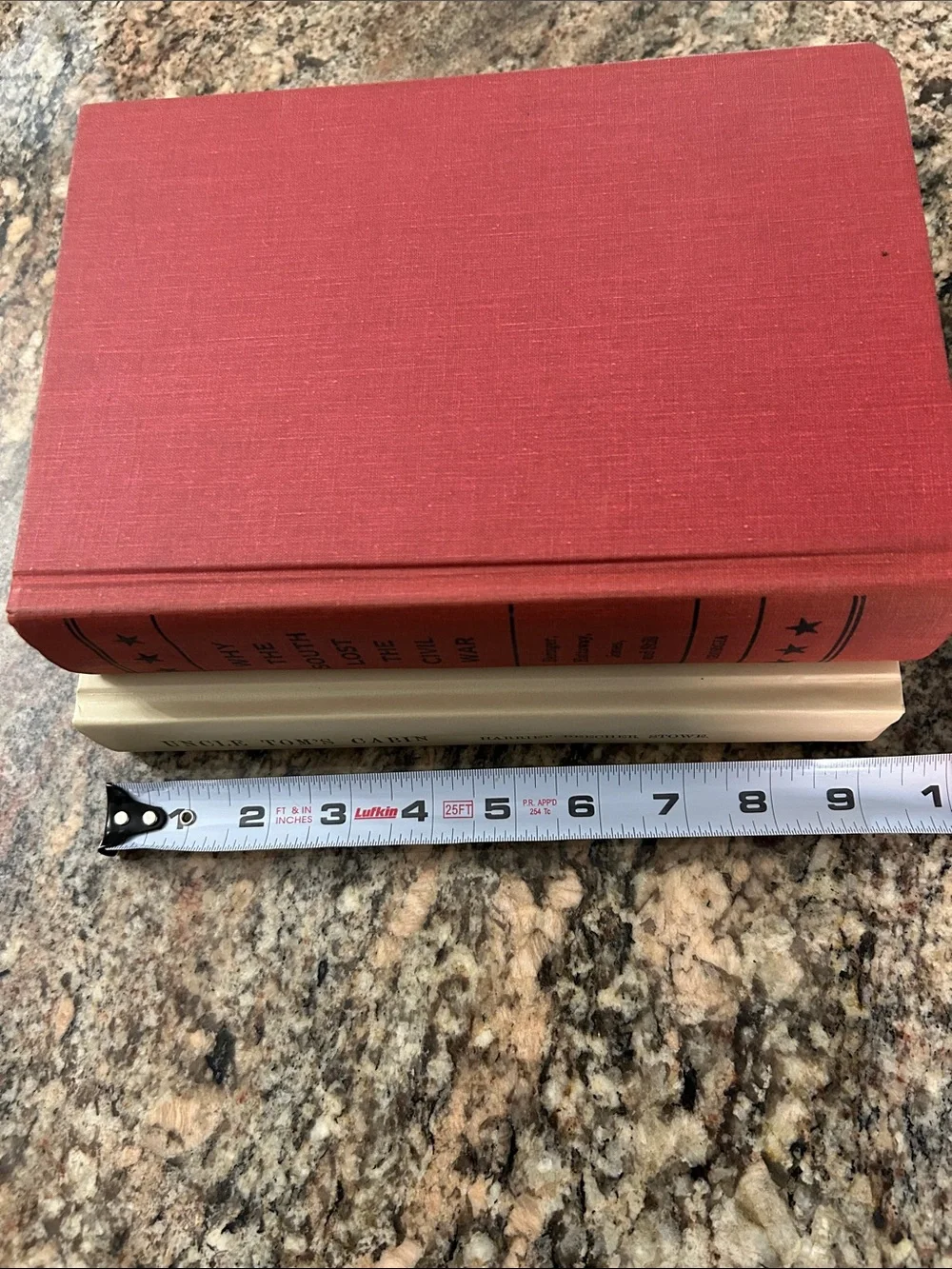 Classic Decorative Stacked Books - Red and Cream Home Accent